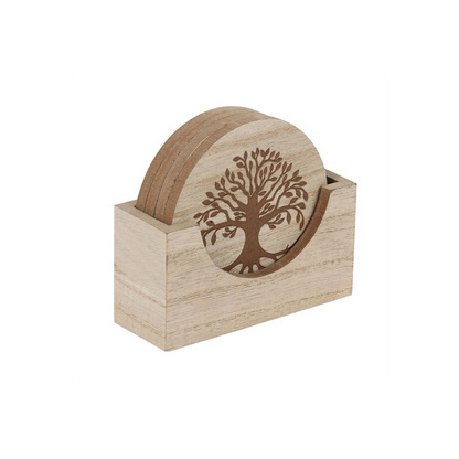 Set of 4 Tree of Life Engraved Coasters design - Thesoulmindspirit