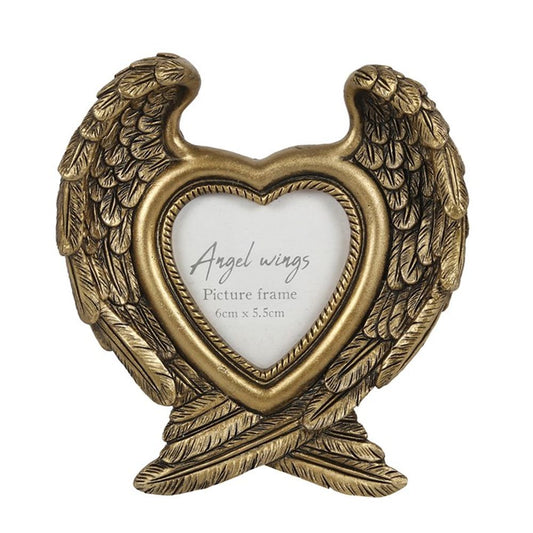 Antique Gold Angel Wing Photo Frame Grace - thesoulmindspirit