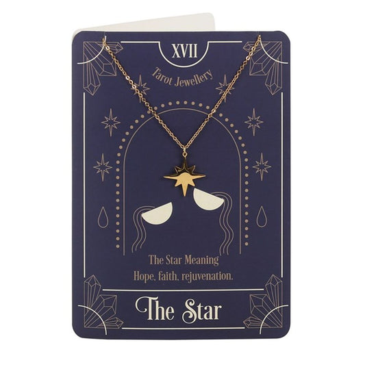 The Star Tarot Necklace on Greeting Card - Thesoulmindspirit