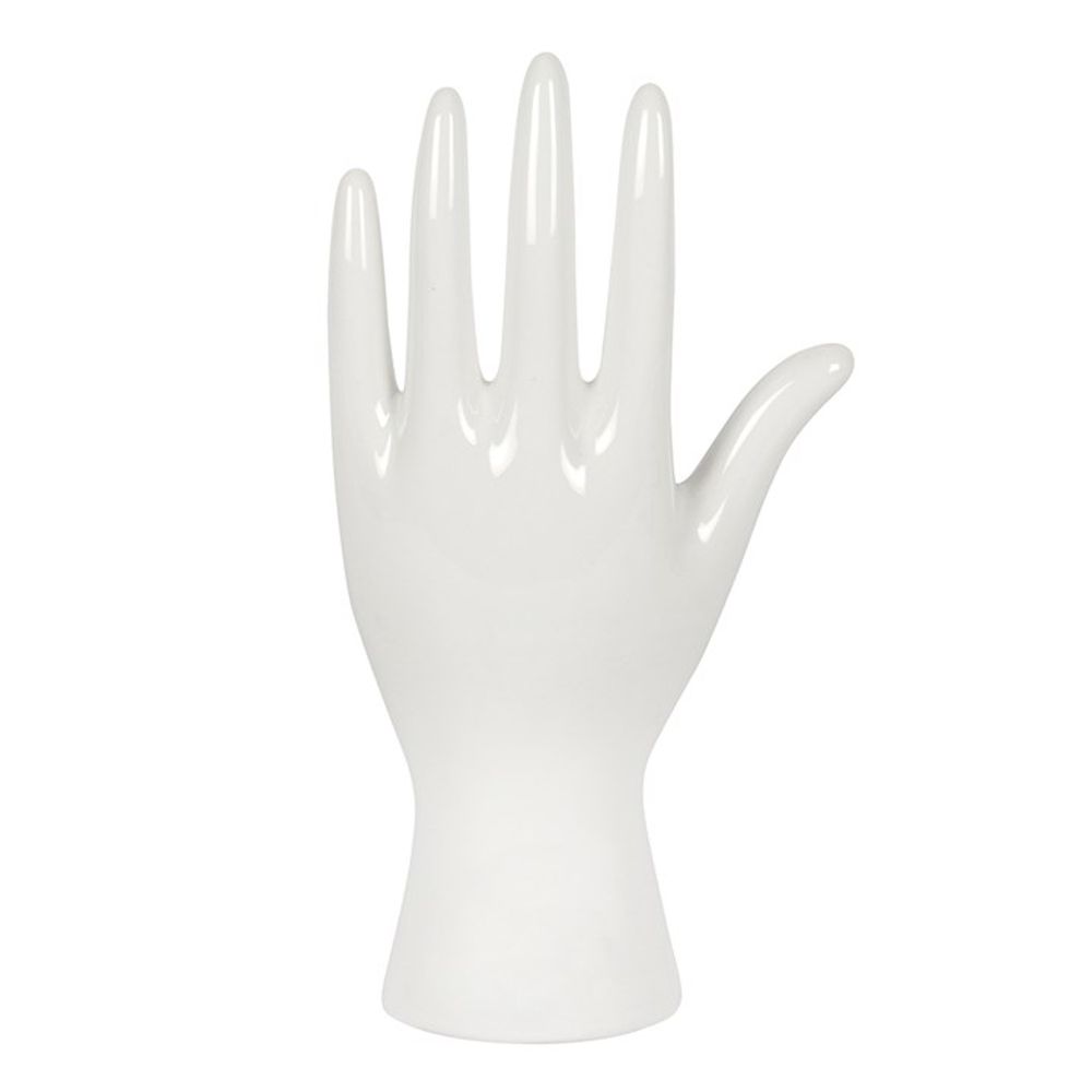 White Ceramic Palmistry Hand Ornament - Home Decor - Thesoulmindspirit