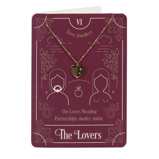 The Lovers Tarot Necklace on Greeting Card - Thesoulmindspirit