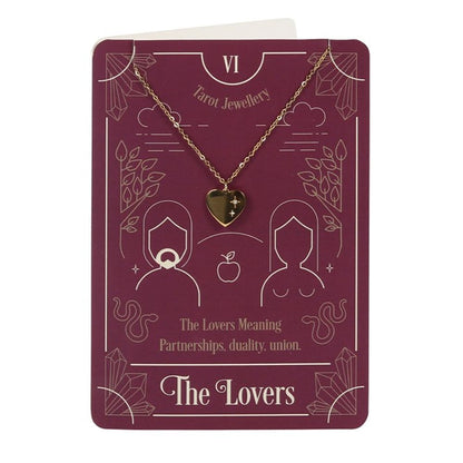 The Lovers Tarot Necklace on Greeting Card - Thesoulmindspirit