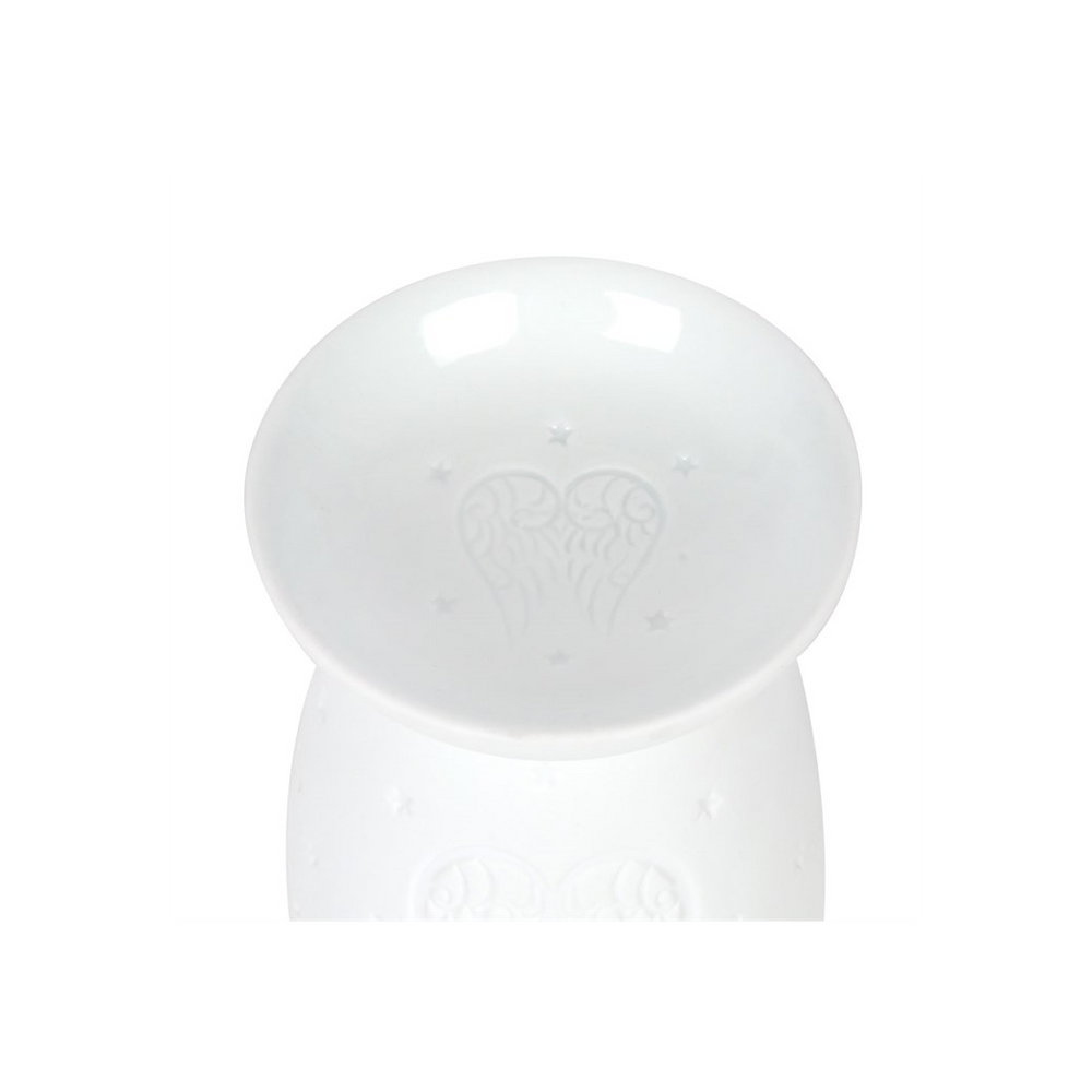 White Ceramic Angel Wings Oil Burner Home Ambiance - Thesoulmindspirit\