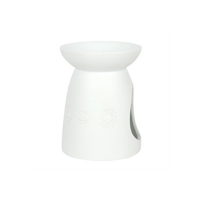 White Ceramic Seven Chakra Oil Burner Harmonize - Thesoulmindspirit