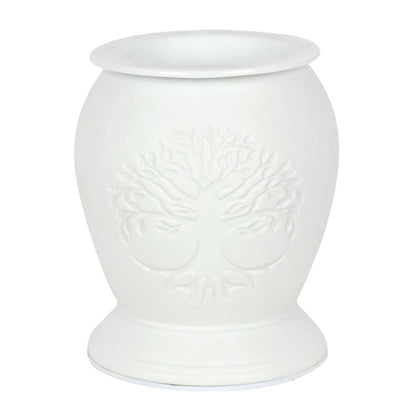 Tree of Life White Ceramic Electric Oil Burner - Thesoulmindspirit