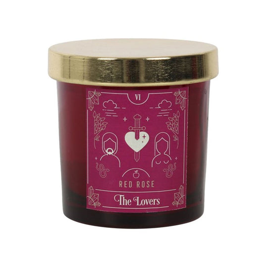 The Lovers Red Rose Tarot Candle - Ignite Passion - Thesoulmindspirit