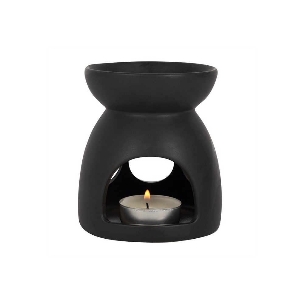 Black Triple Moon Cut Out Oil Burner Embrace Lunar - thesoulmindspirit