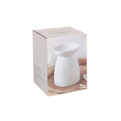 White Ceramic Seven Chakra Oil Burner Harmonize - Thesoulmindspirit