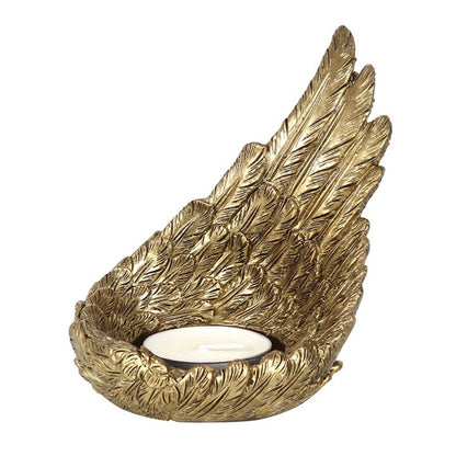 Gold Single Raised Angel Wing Candle Holder - Thesoulmindspirit