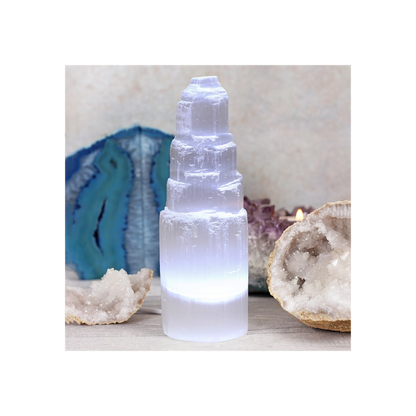 LED Selenite Mountain Lamp - Natural Tranquility - Thesoulmindspirit