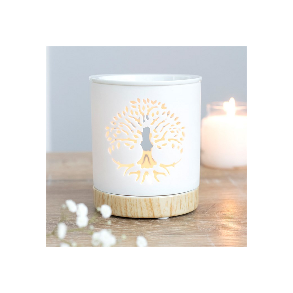 White Tree of Life Cut Out Oil Burner Ambiance - Thesoulmindspirit