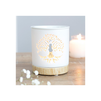 White Tree of Life Cut Out Oil Burner Ambiance - Thesoulmindspirit