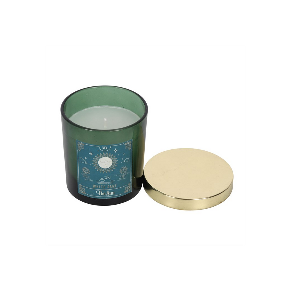 The Sun White Sage Tarot Candle  - Illuminate Your Path to Positivity