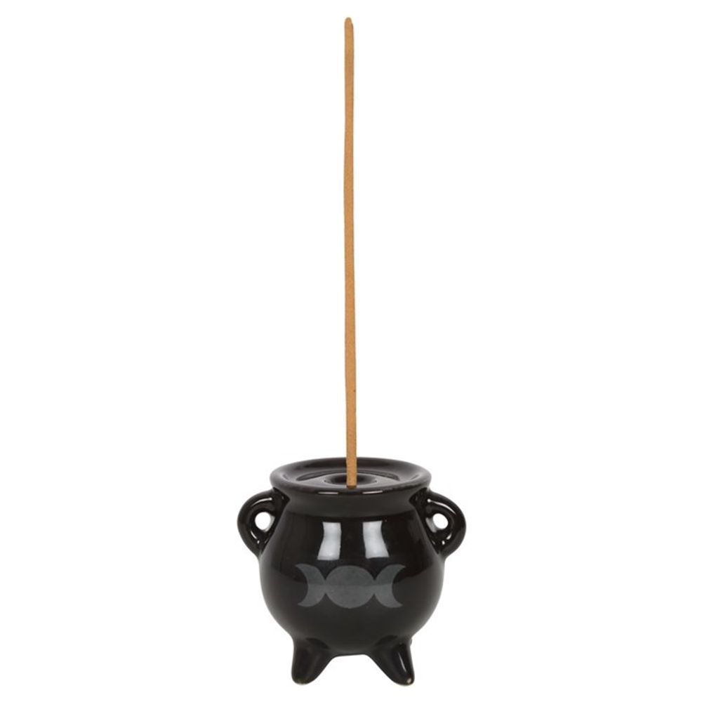 Triple Moon Cauldron Ceramic Incense Holder - Thesoulmindspirit