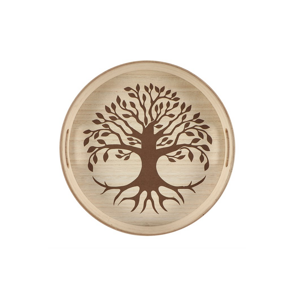 Tree of Life Engraved Tray 35cm  - Elevate Decor - Thesoulmindspirit