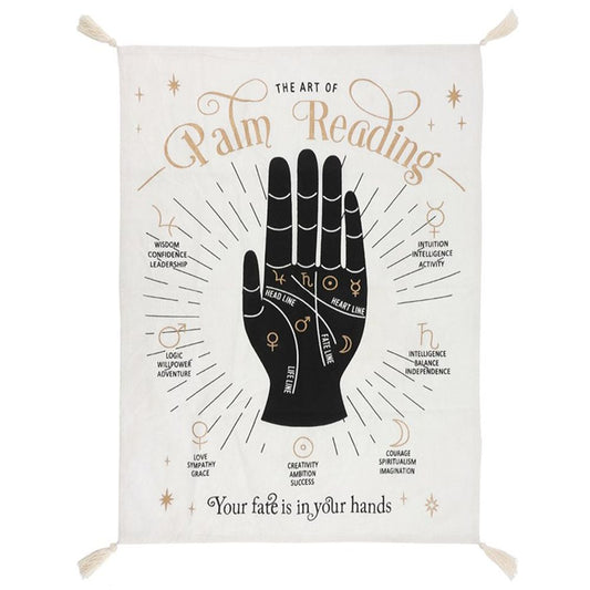 Large Palm Reading Wall Tapestry - Mystical Decor - Thesoulmindspirit