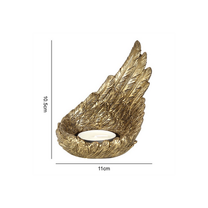 Gold Single Raised Angel Wing Candle Holder - Thesoulmindspirit